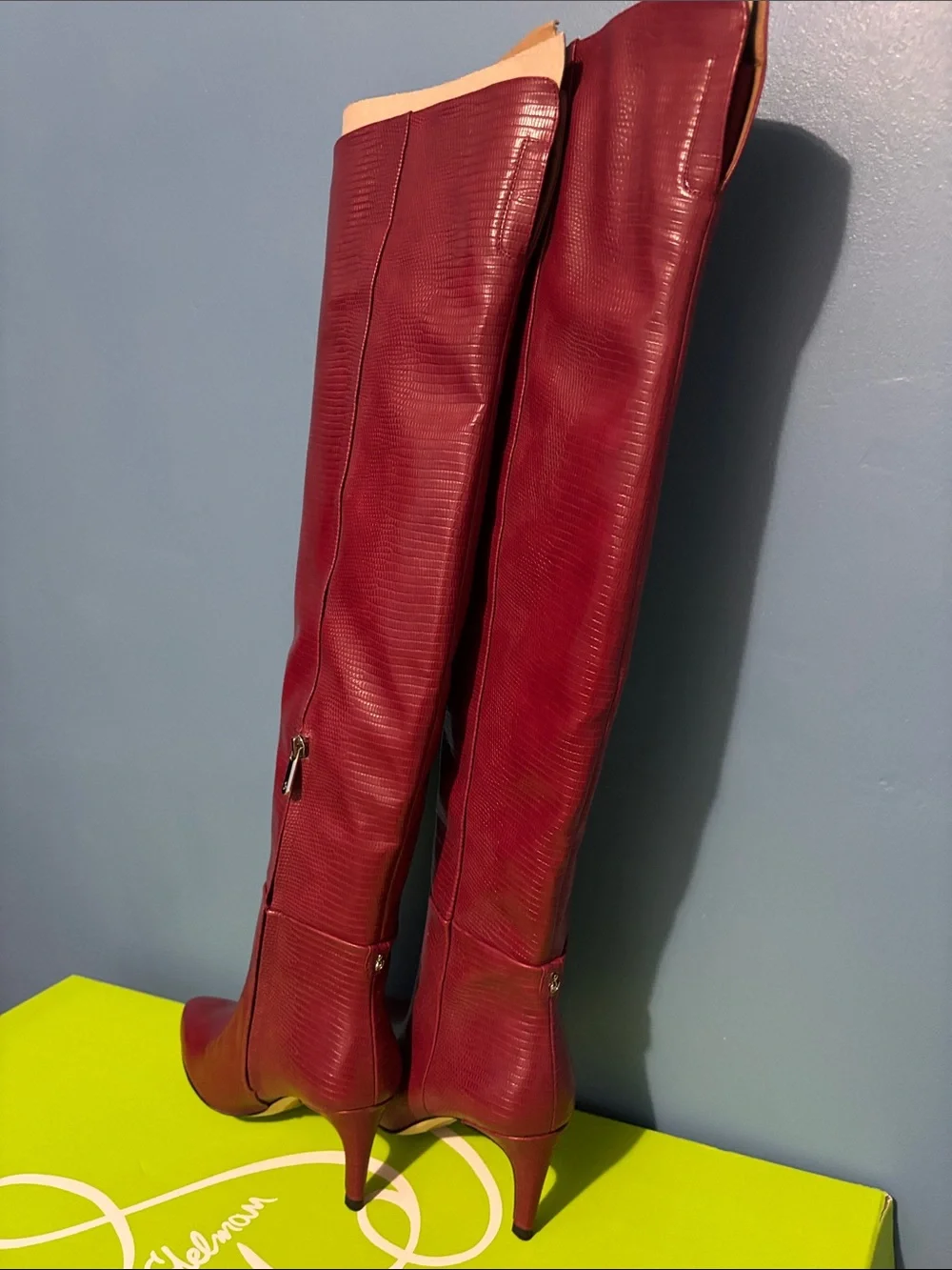 Sam Edelman Red Pointed-Toe Over-the-Knee Boots
